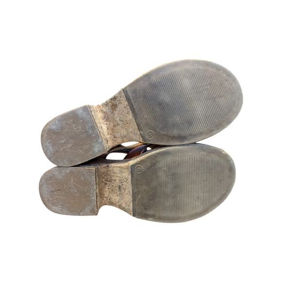 Seychelles Wendy Strappy Cork Platform Sandals Leather Brown Womens 8 Anthro - Picture 6 of 8